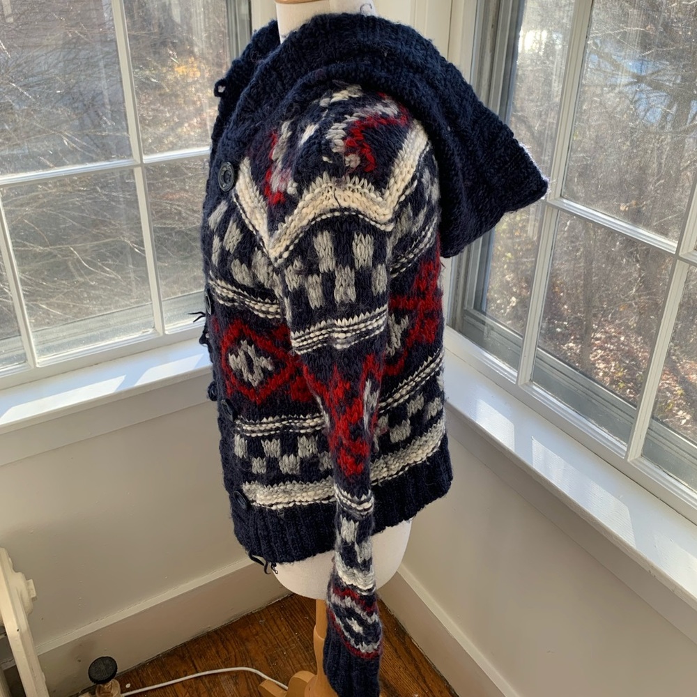 KENJI cozy distressed thick hoody cardigan - Picture 7 of 9